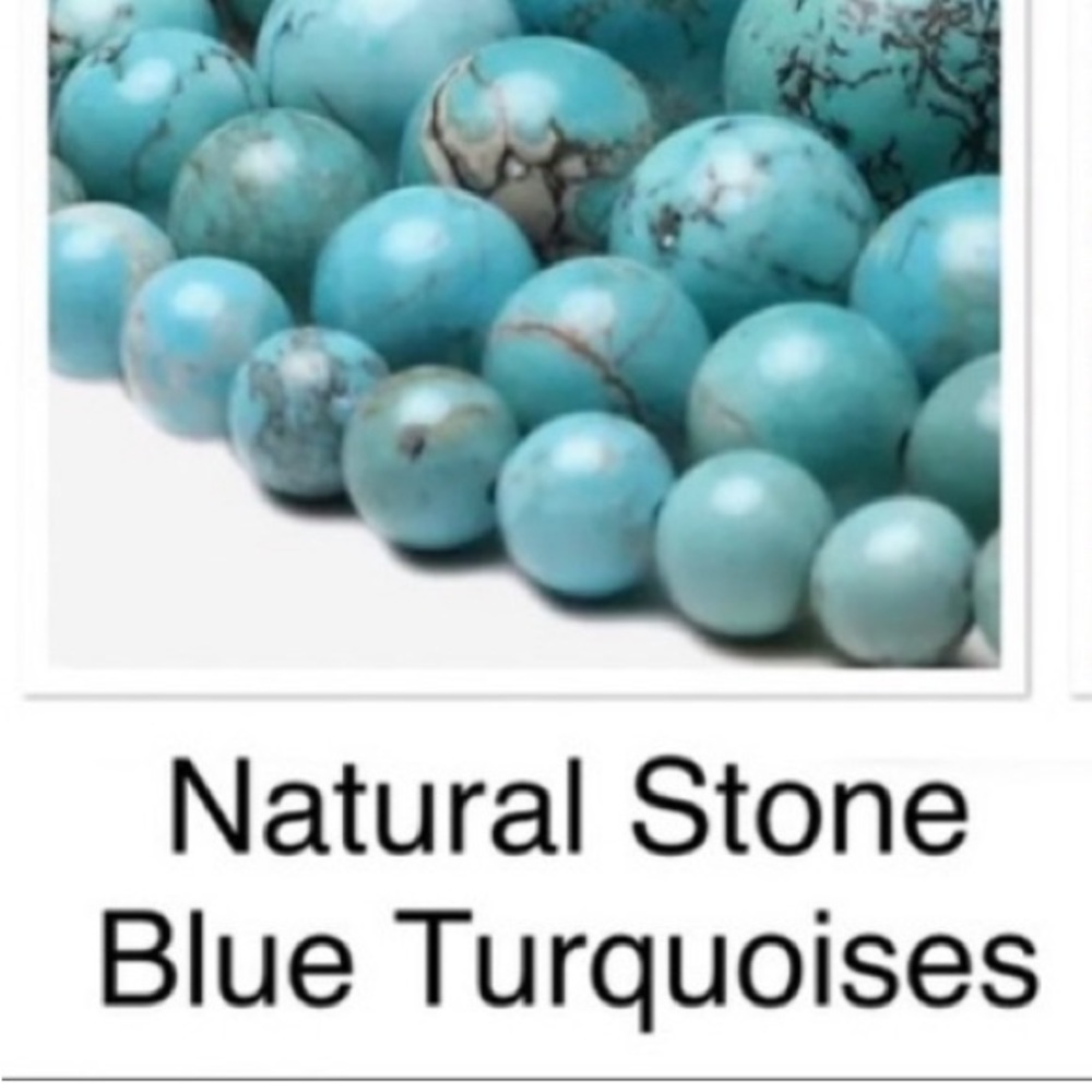 Beautiful handmade natural turquoise stone stretchy bracelet - Picture 7 of 7